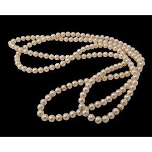 Vintage Faux Pearl Long Strand Necklace